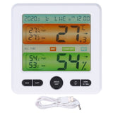 LCD Electronic Alarm Clock Temperature Humidity Monitoring Alarm for Indoor Home UseWhite In Australia - Darrahopens