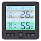 LCD Electronic Alarm Clock Temperature Humidity Monitoring Alarm for Indoor Home UseBlack In Australia - Darrahopens