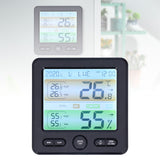 LCD Electronic Alarm Clock Temperature Humidity Monitoring Alarm for Indoor Home UseBlack