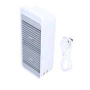 Double Fan Blade Rotating Fan USB Charging Desktop Electric Fan for Office Home DormitoryWhite