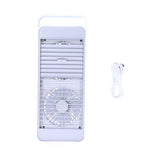 Double Fan Blade Rotating Fan USB Charging Desktop Electric Fan for Office Home DormitoryWhite