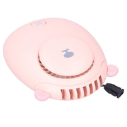 Electric Fan Hanging Neck Portable Mini Fan with 3‑Gear Wind Speed USB Charging for SummerPink