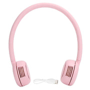 Fanless Hanging Neck Fan Adjustable USB Charging Silent Sports Fan for Home School OutdoorPink 2000mAh In Australia - Darrahopens