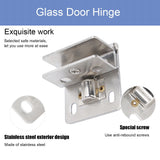 Glass Door Hinge PunchFree Stainless Steel Clip Cabinet Bracket Clamp Household Supplies