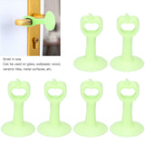 6PCS Door Stopper Anti‑Collision Silicone Wall Protection Home Bathroom Supplies Green