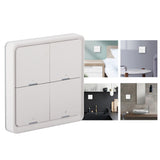 Wireless Scene Switch Intelligent 4‑Way Panel Wall Switch Mobile Phone APP Control for ZigBee