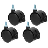 4Pcs PU Casters with Brake 1.5in Universal Wheel for Cabinet Bookshelf Trolley Black In Australia - Darrahopens