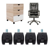 4Pcs PU Casters with Brake 1.5in Universal Wheel for Cabinet Bookshelf Trolley Black
