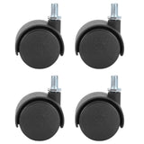 4Pcs 1.5in Casters 360 Degree Rotatable Universal Plastic Wheel for Cabinet Chair