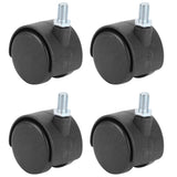 4Pcs 1.5in Casters 360 Degree Rotatable Universal Plastic Wheel for Cabinet Chair
