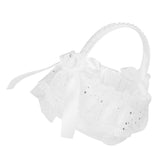 Flower Lace Basket White Romantic Flower Basket Candies Container Wedding Ceremony Decoration5707 Flower Basket L
