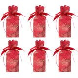 10 Set Candy Boxes Wedding Birthday Party Favor Gift Box with Ribbons DecorationRetro Flower Pattern