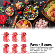 10 Set Candy Boxes Wedding Birthday Party Favor Gift Box with Ribbons DecorationRetro Flower Pattern