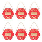 10 Set Candy Boxes Bags Hexagonal Chocolate Gift Boxes with Ropes for Wedding SuppliesRed In Australia - Darrahopens