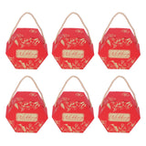 10 Set Candy Boxes Bags Hexagonal Chocolate Gift Boxes with Ropes for Wedding SuppliesRed In Australia - Darrahopens