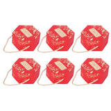 10 Set Candy Boxes Bags Hexagonal Chocolate Gift Boxes with Ropes for Wedding SuppliesRed In Australia - Darrahopens