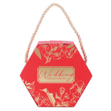 10 Set Candy Boxes Bags Hexagonal Chocolate Gift Boxes with Ropes for Wedding SuppliesRed