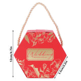 10 Set Candy Boxes Bags Hexagonal Chocolate Gift Boxes with Ropes for Wedding SuppliesRed