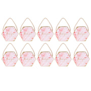 10 Set Candy Boxes Bags Hexagonal Chocolate Gift Boxes with Ropes for Wedding SuppliesPink In Australia - Darrahopens