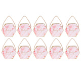 10 Set Candy Boxes Bags Hexagonal Chocolate Gift Boxes with Ropes for Wedding SuppliesPink In Australia - Darrahopens