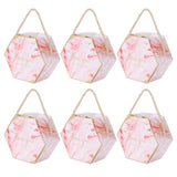 10 Set Candy Boxes Bags Hexagonal Chocolate Gift Boxes with Ropes for Wedding SuppliesPink In Australia - Darrahopens