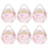 10 Set Candy Boxes Bags Hexagonal Chocolate Gift Boxes with Ropes for Wedding SuppliesPink