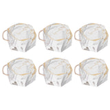 10 Set Candy Boxes Bags Hexagonal Chocolate Gift Boxes with Ropes for Wedding SuppliesMarble