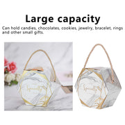 10 Set Candy Boxes Bags Hexagonal Chocolate Gift Boxes with Ropes for Wedding SuppliesMarble