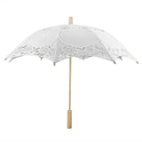Lace Umbrella Wedding Bridal Parasol Umbrella for Photography Props Wedding SuppliesL White