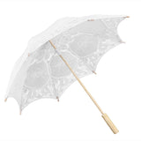 Lace Umbrella Wedding Bridal Parasol Umbrella for Photography Props Wedding SuppliesL White