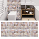 10pcs 3D PVC Wall Sticker Anti-Collision Self-Adhesive Tile Decals for Kitchen Bathroom Backsplash