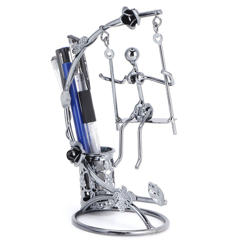 Wrought Iron Swing Pen Holder Originality Home Tabletop Decoration for Business GiftsMan In Australia - Darrahopens