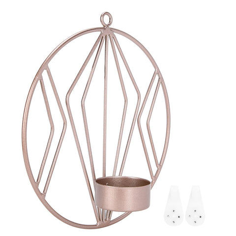 Candle Holder Innovative Geometric Round Wall Mounted Candlestick Ornament Rose Gold In Australia - Darrahopens