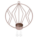 Candle Holder Innovative Geometric Round Wall Mounted Candlestick Ornament Rose Gold