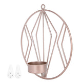 Candle Holder Innovative Geometric Round Wall Mounted Candlestick Ornament Rose Gold
