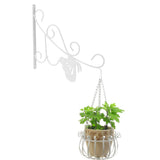 Flower Pot Hanging Hook European Style Wrought Iron Plants Hanger for Garden Patio Balcony White