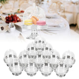 12 Set Mini Candy Box Cake Stand Cupcake Candy Display Plate with Lid Party SuppliesBottom Silver