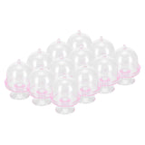 12 Set Mini Candy Box Cake Stand Cupcake Candy Display Plate with Lid Party SuppliesPink In Australia - Darrahopens