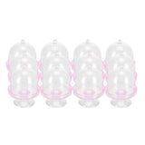 12 Set Mini Candy Box Cake Stand Cupcake Candy Display Plate with Lid Party SuppliesPink