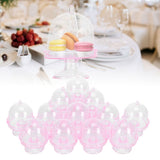 12 Set Mini Candy Box Cake Stand Cupcake Candy Display Plate with Lid Party SuppliesPink