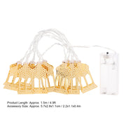 1.5m String Light Muslim Innovative Wrought Iron Ramadan Decoration Ornament Gold