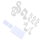 Music Note Wall Sticker DIY Innovative Embossed Decals Home Bedroom Background DecorationSilver