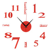 Modern DIY Digital Wall Clock Sticker Decals for Home Living Room Office DecorationRed In Australia - Darrahopens