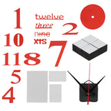 Modern DIY Digital Wall Clock Sticker Decals for Home Living Room Office DecorationRed