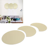 Round Mirror Wall Sticker DIY Wall Decal for Home Living Room TV Background Bedroom DecorGold