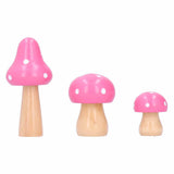 3Pcs/Set Mushroom Crafts Innovative Cute Wooden Ornaments Home Office Desktop DecorationPink In Australia - Darrahopens