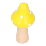 3Pcs/Set Mushroom Crafts Innovative Cute Wooden Ornaments Home Office Desktop DecorationYellow
