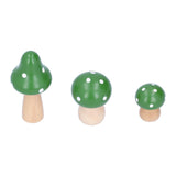 3Pcs/Set Mushroom Crafts Innovative Cute Wooden Ornaments Home Office Desktop DecorationGreen In Australia - Darrahopens