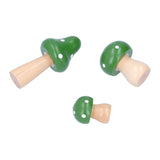 3Pcs/Set Mushroom Crafts Innovative Cute Wooden Ornaments Home Office Desktop DecorationGreen In Australia - Darrahopens
