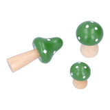 3Pcs/Set Mushroom Crafts Innovative Cute Wooden Ornaments Home Office Desktop DecorationGreen In Australia - Darrahopens